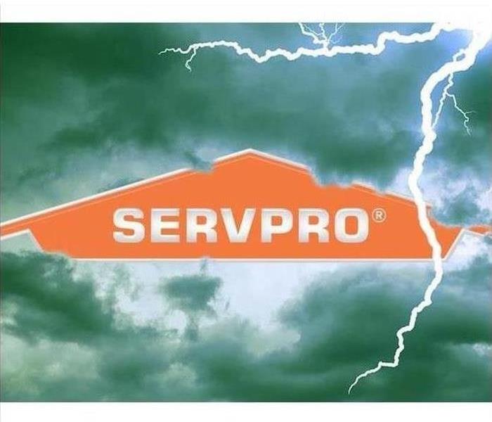 SERVPRO logo placed in the middle of a lightening storm sky